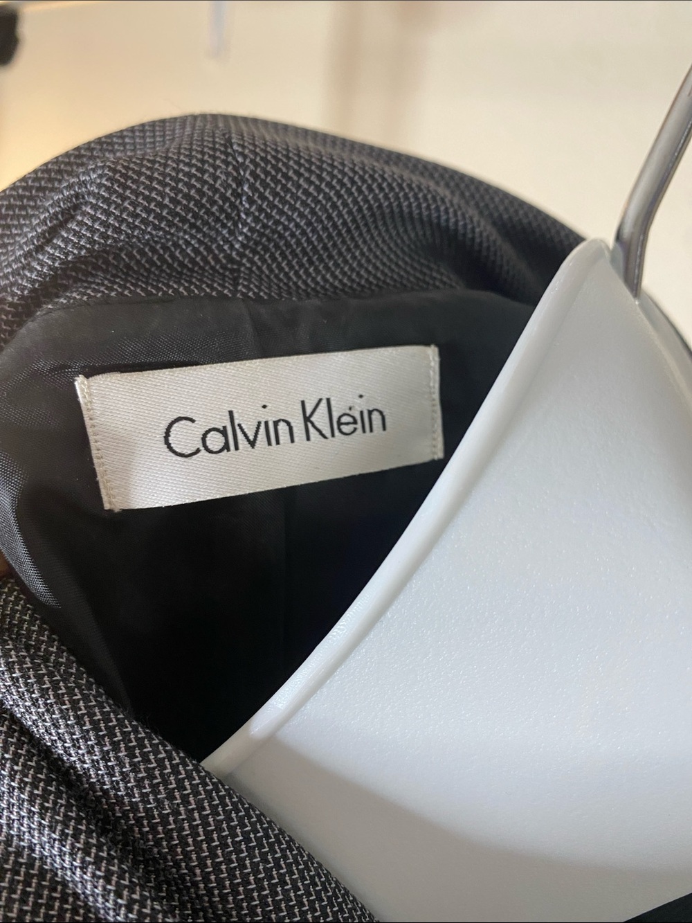 Calvin Klein Sleeveless Grey Tie-Neck Midi Dress - Picture 2 of 6